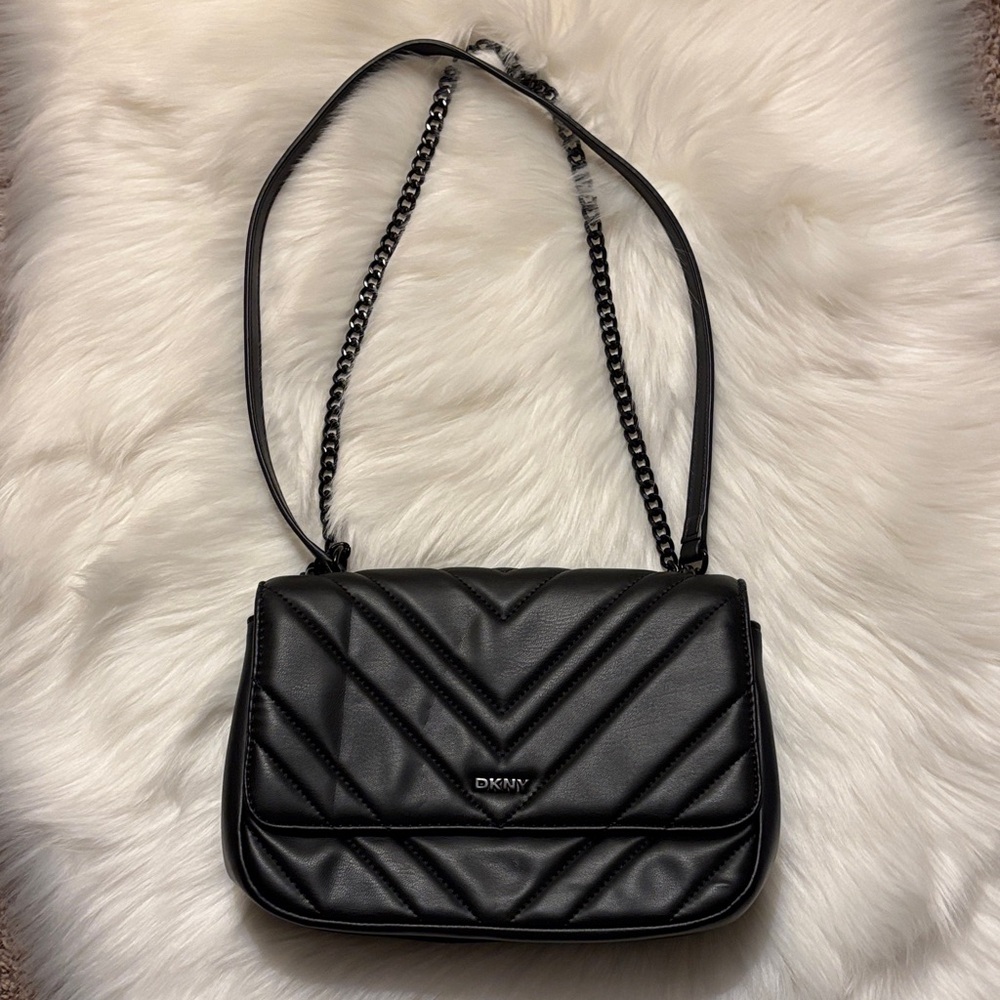 DKNY Black Chevron Crossbody Bag